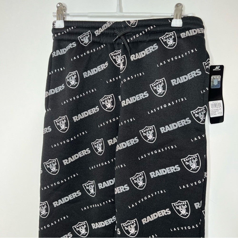 New NFL Team Apparel Las Vegas Nevada Raiders Sweat Pants Size Medium 10-12​​ - Picture 4 of 7